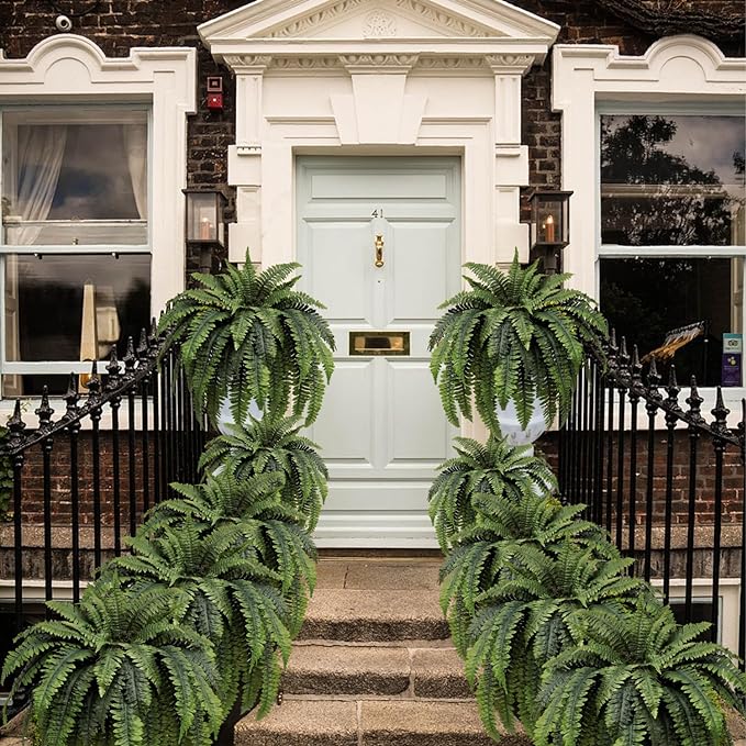 🌱 Helecho de Boston artificial realista y resistente a los rayos UV
