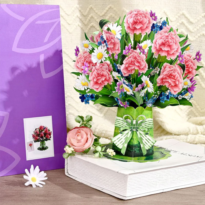 💐 Tarjeta desplegable 3D de flores para el Día de la Madre