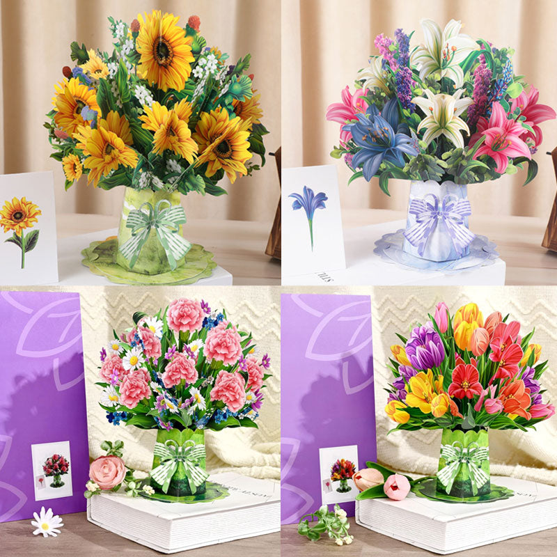 💐 Tarjeta desplegable 3D de flores para el Día de la Madre