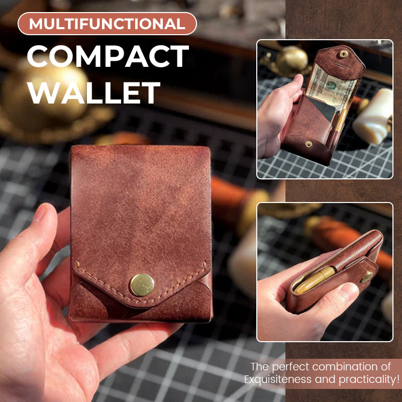 👜 Cartera de cuero vintage hecha a mano