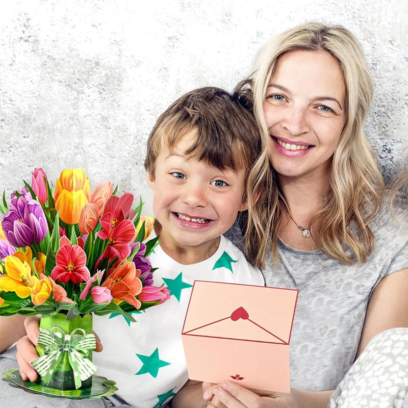 💐 Tarjeta desplegable 3D de flores para el Día de la Madre