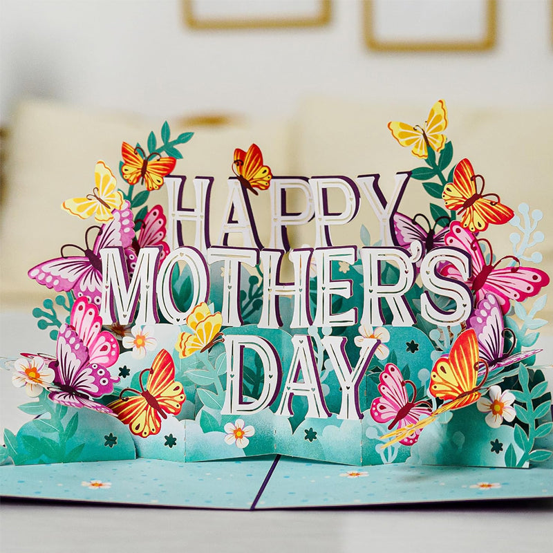 💐 Tarjeta desplegable 3D de mariposas para el Día de la Madre