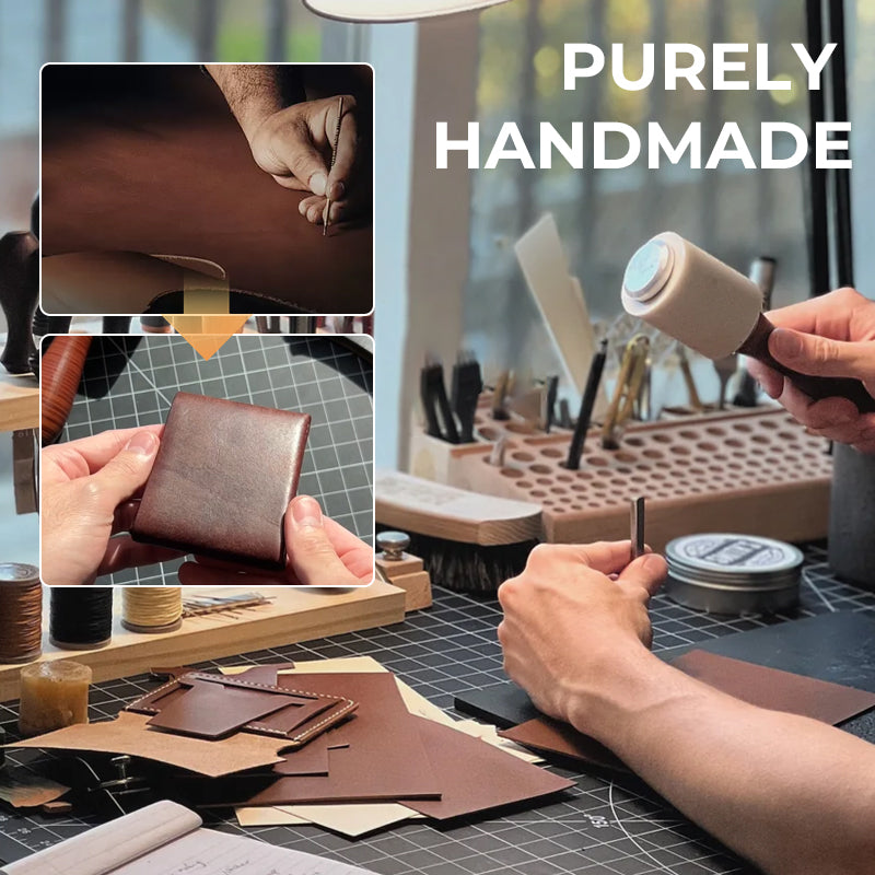 👜 Cartera de cuero vintage hecha a mano