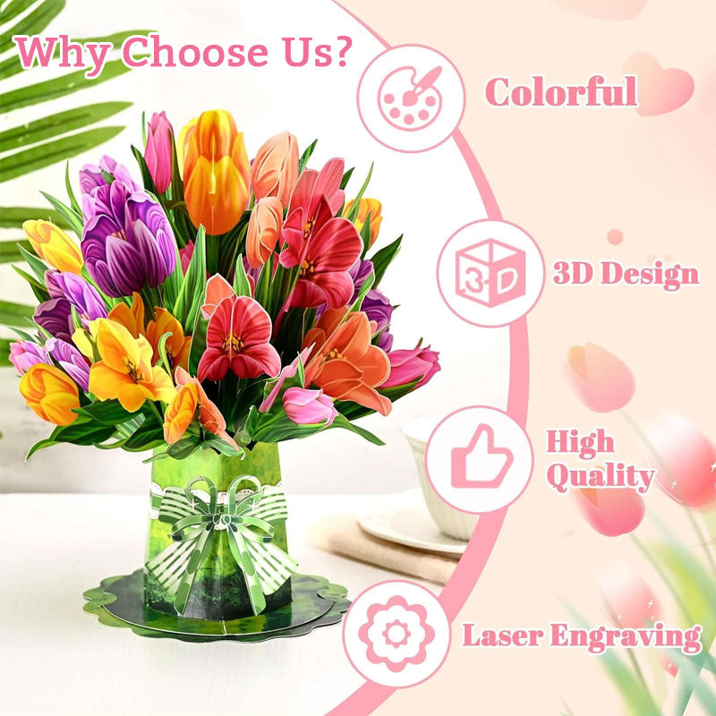 💐 Tarjeta desplegable 3D de flores para el Día de la Madre