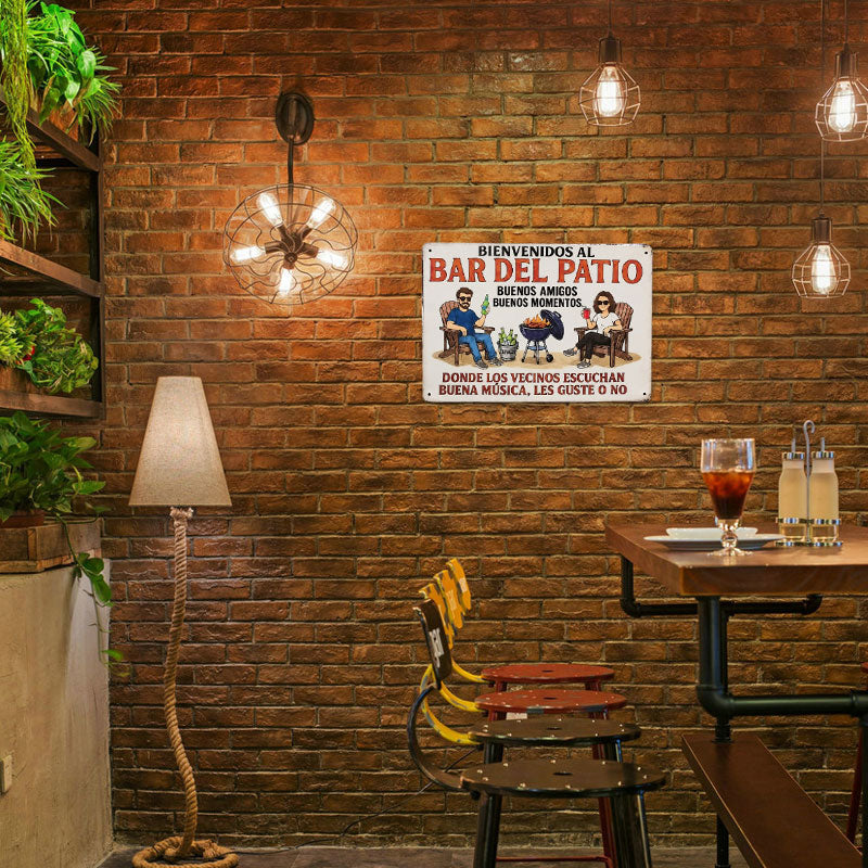 🍺 Letrero Metálico 'Bar del Patio' para Fiestas y Amigos