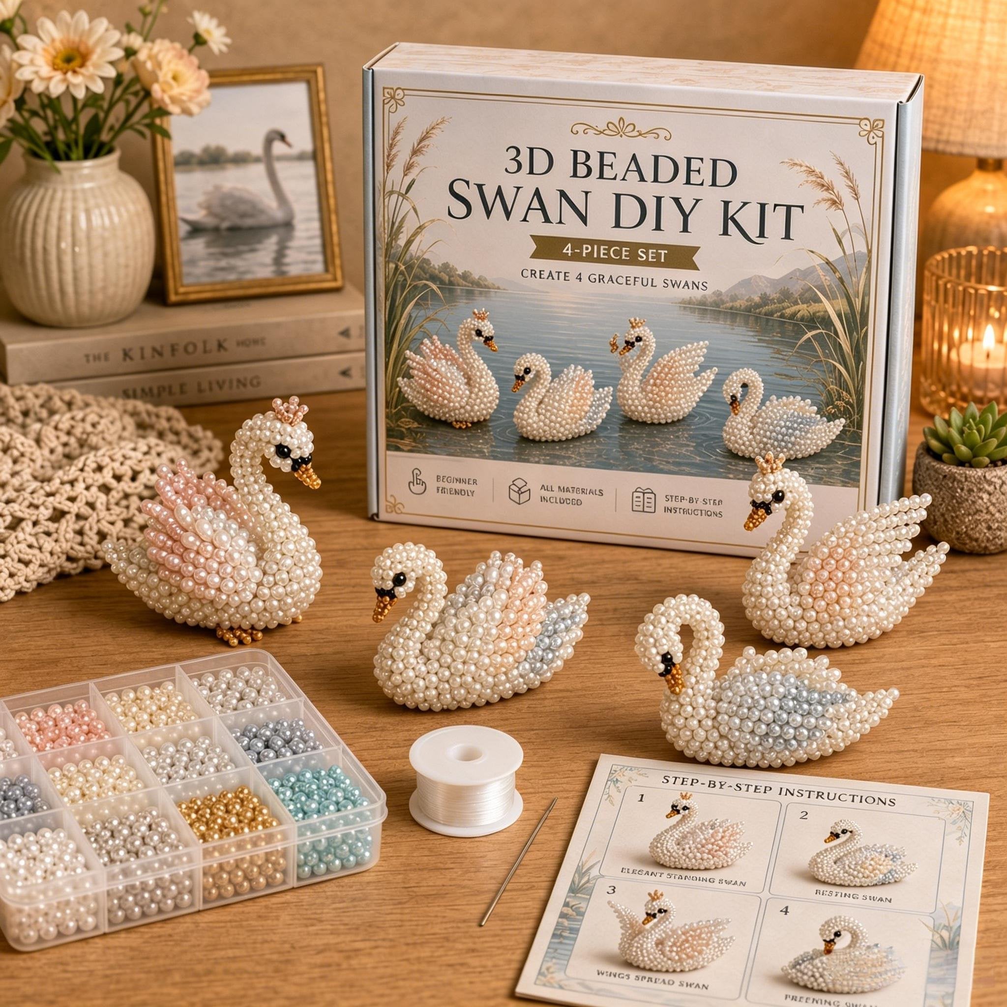 🧵✨ Kit de bricolaje para crear pequeños animales en 3D con cuentas
