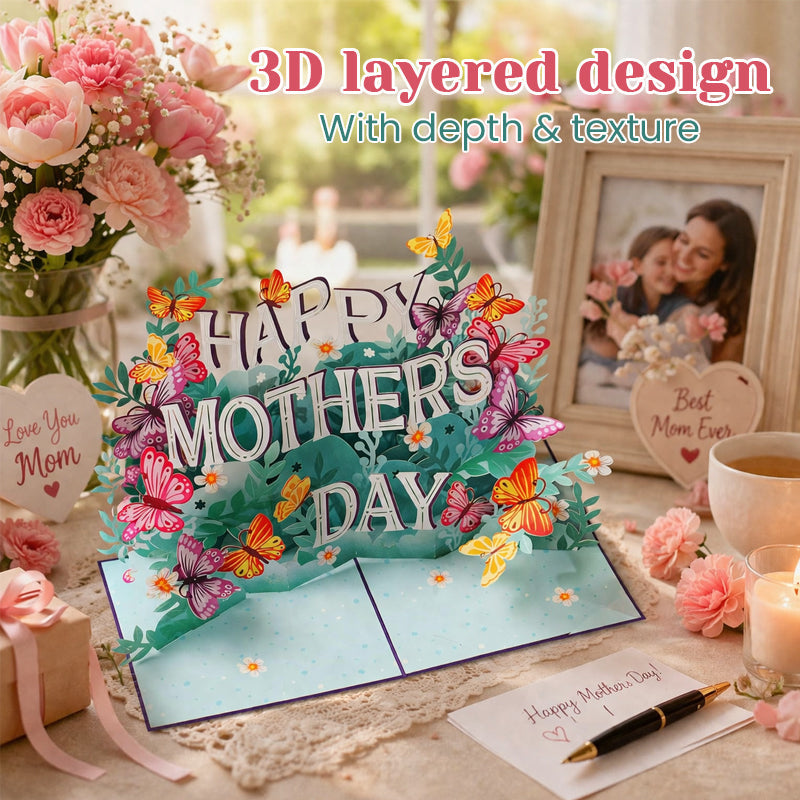 💐 Tarjeta desplegable 3D de mariposas para el Día de la Madre