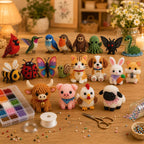 🧵✨ Kit de bricolaje para crear pequeños animales en 3D con cuentas