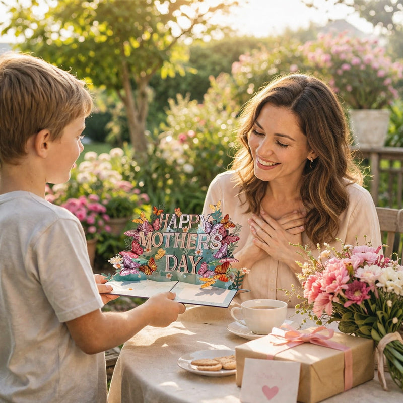 💐 Tarjeta desplegable 3D de mariposas para el Día de la Madre