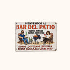 🍺 Letrero Metálico 'Bar del Patio' para Fiestas y Amigos