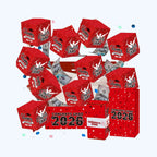 Caja de regalo de graduación con diseño de sobre rojo y resorte