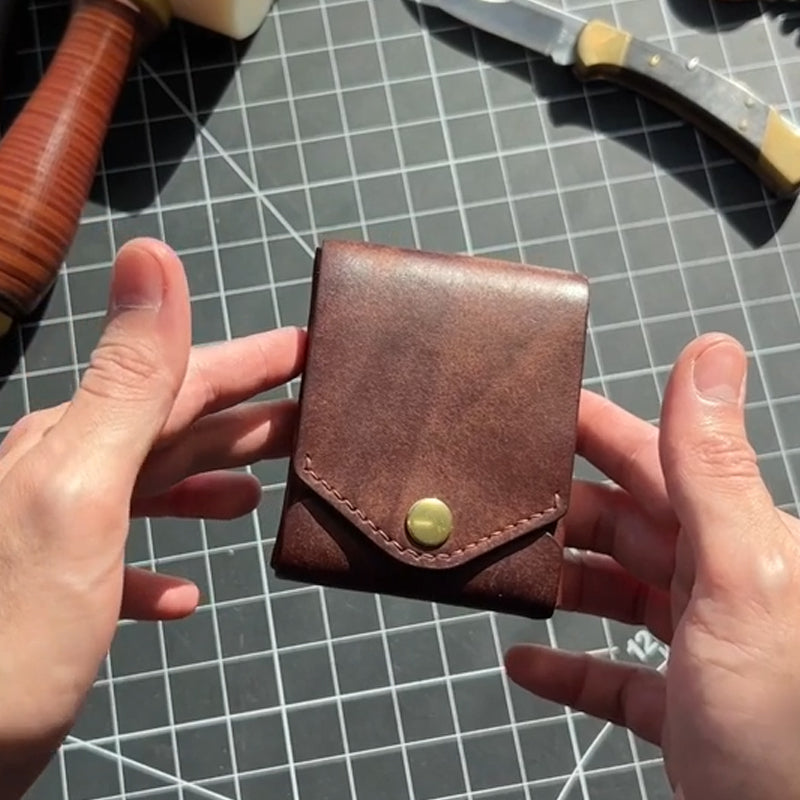 👜 Cartera de cuero vintage hecha a mano