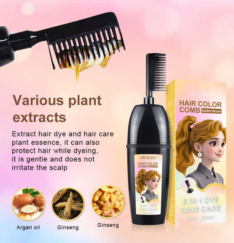 🟧 Peine 3 en 1 para teñir el cabello | Fácil coloración en casa con cepillo integrado