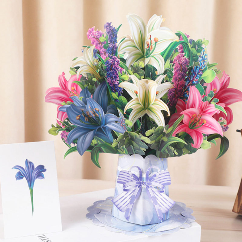 💐 Tarjeta desplegable 3D de flores para el Día de la Madre