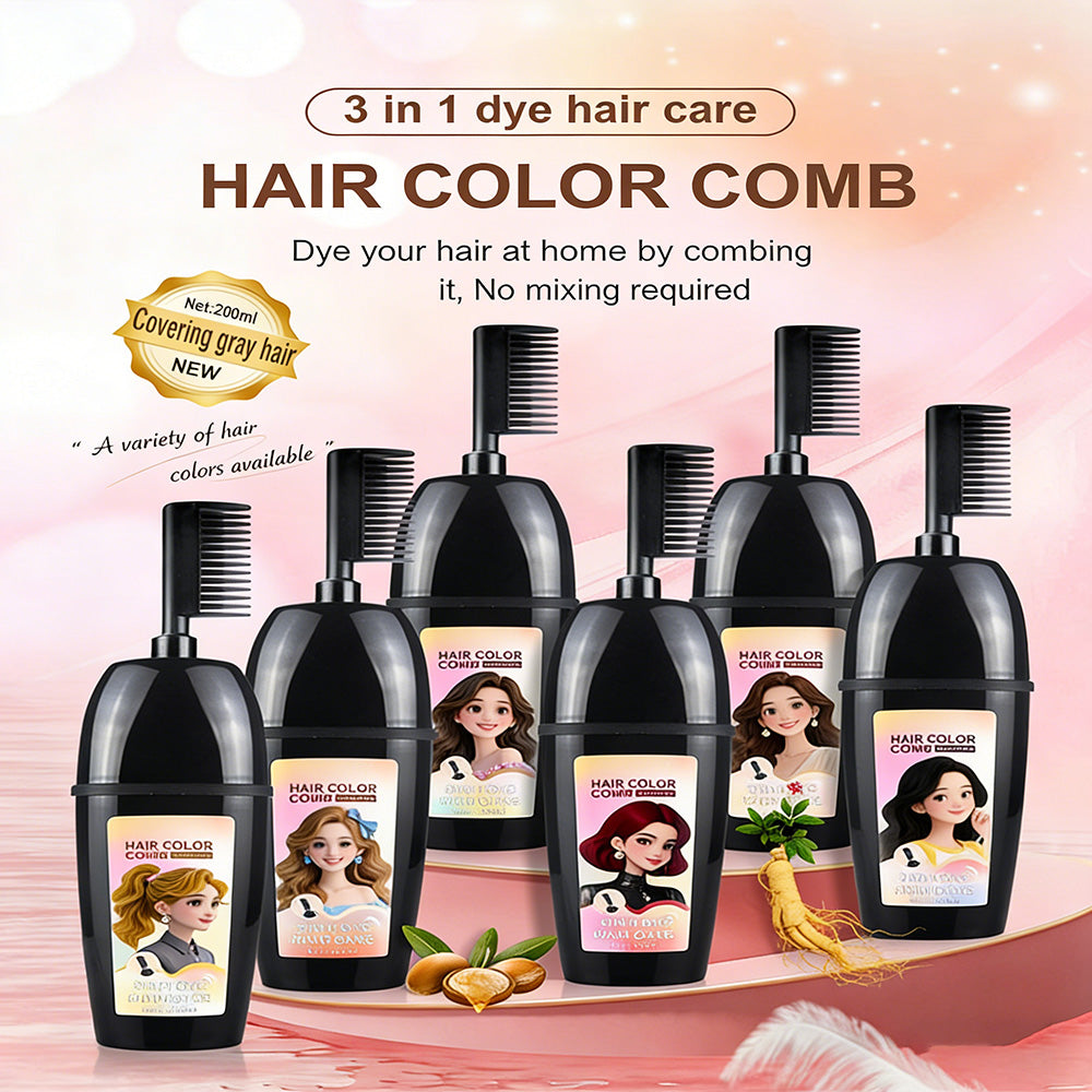 🟧 Peine 3 en 1 para teñir el cabello | Fácil coloración en casa con cepillo integrado