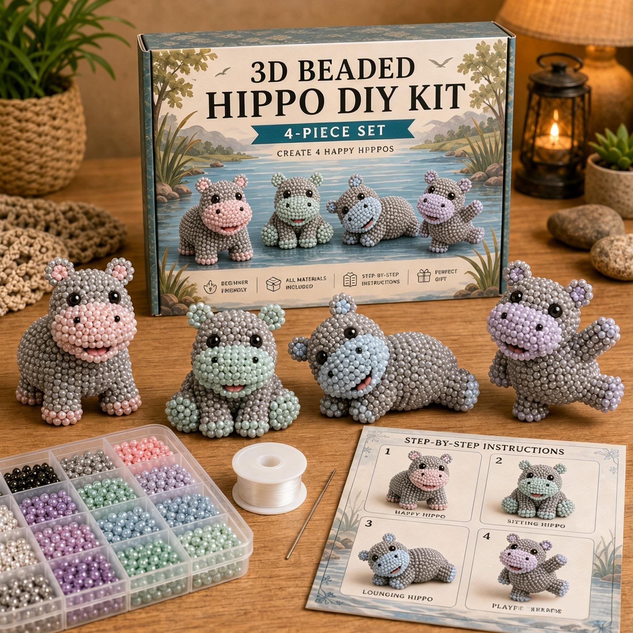 🧵✨ Kit de bricolaje para crear pequeños animales en 3D con cuentas