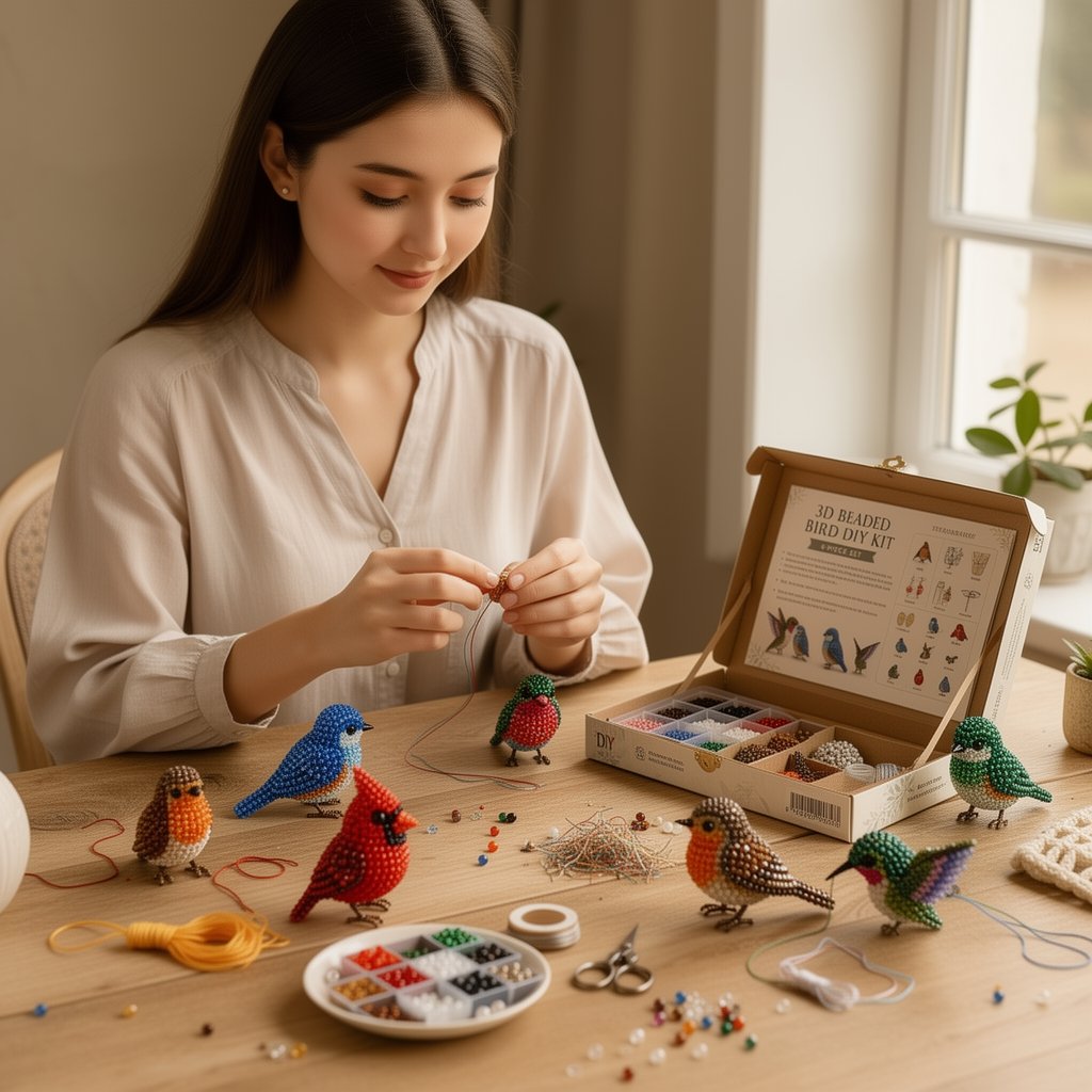 🧵✨ Kit de bricolaje para crear pequeños animales en 3D con cuentas