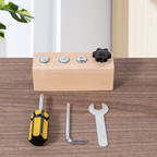 Juguete Montessori de madera con tablero de tornillos